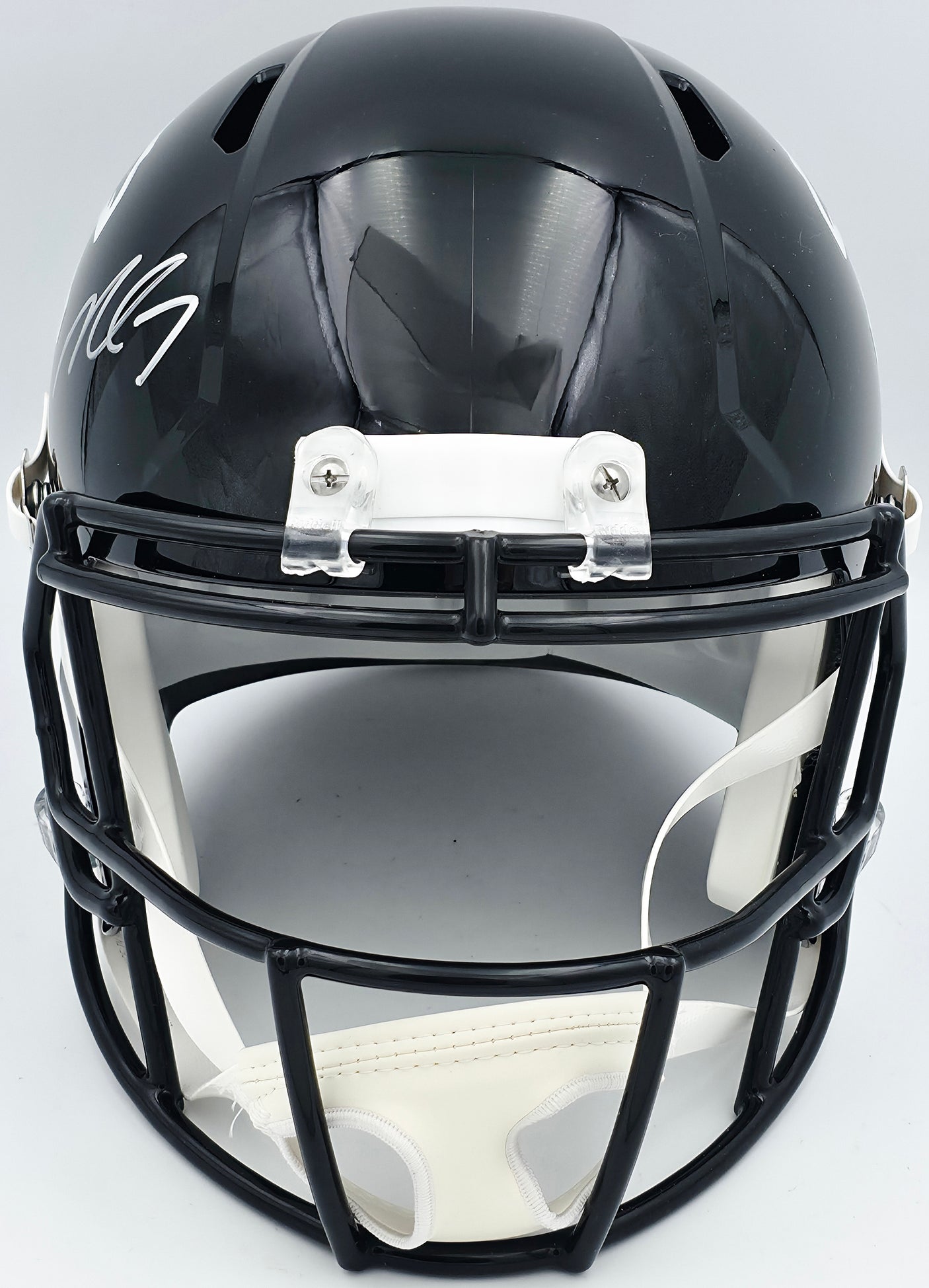 Michael Vick Autographed Atlanta Falcons 1990-02 Throwback Black Full Size Speed Replica Helmet (Residue) Beckett BAS Witness Stock #243609
