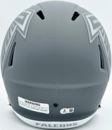 Michael Vick Autographed Atlanta Falcons Slate Gray Full Size Speed Replica Helmet Beckett BAS Witness Stock #243610