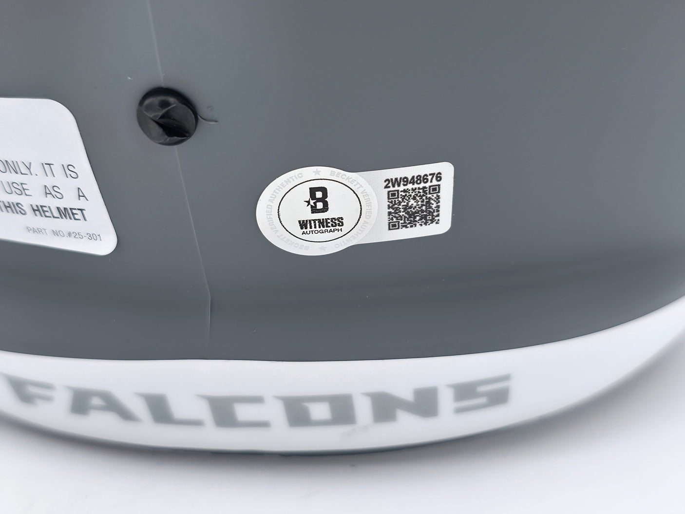 Michael Vick Autographed Atlanta Falcons Slate Gray Full Size Speed Replica Helmet Beckett BAS Witness Stock #243610