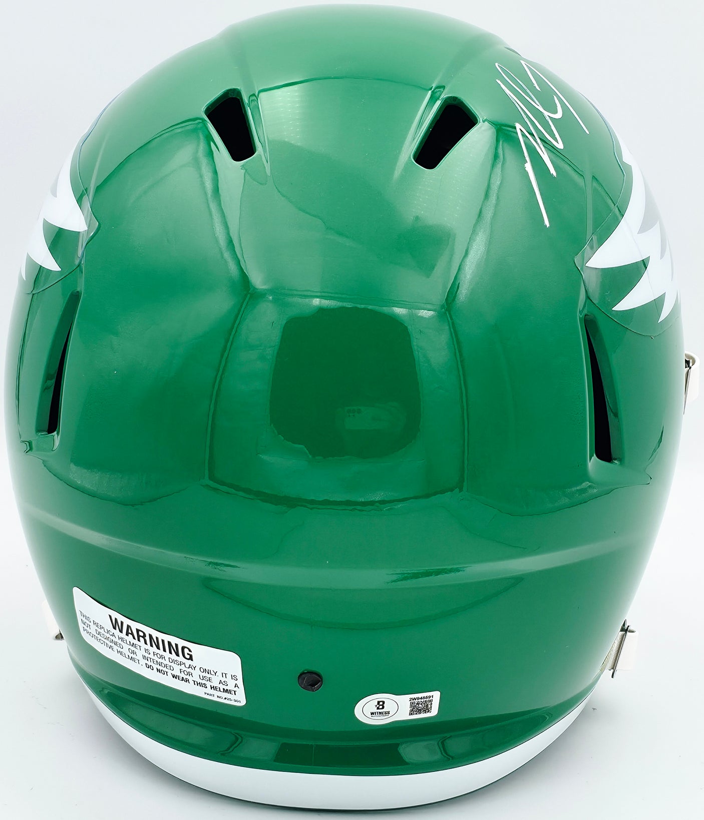 Michael Vick Autographed Philadelphia Eagles 2023 Alternate Kelly Green Full Size Speed Replica Helmet Beckett BAS Witness Stock #243607