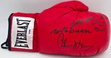 Sugar Ray Leonard, Roberto Duran & Thomas "Hitman" Hearns Autographed Red Everlast Boxing Glove PSA/DNA Stock #243605