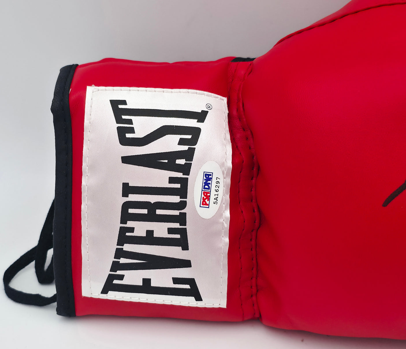 Sugar Ray Leonard, Roberto Duran & Thomas "Hitman" Hearns Autographed Red Everlast Boxing Glove PSA/DNA Stock #243605