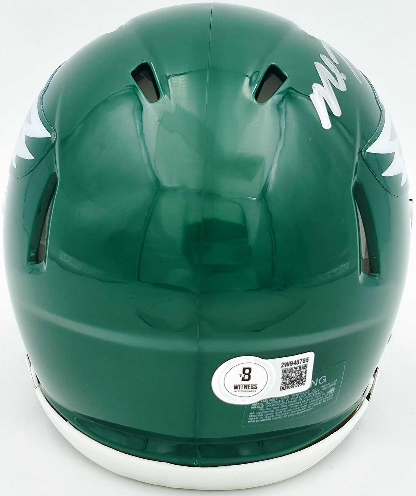 Michael Vick Autographed Philadelphia Eagles 1974-95 Throwback Kelly Green Speed Mini Helmet Beckett BAS Witness Stock #243634