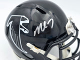 Michael Vick Autographed Atlanta Falcons 1990-02 Throwback Black Speed Mini Helmet Beckett BAS Witness Stock #243635