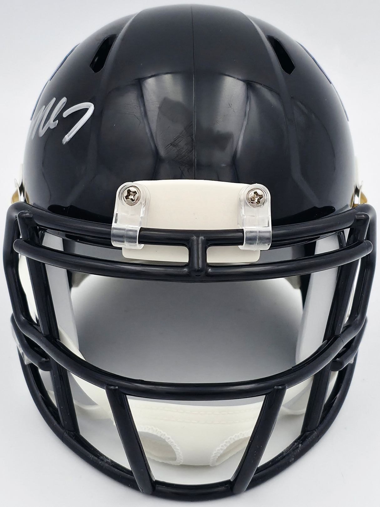 Michael Vick Autographed Atlanta Falcons 1990-02 Throwback Black Speed Mini Helmet Beckett BAS Witness Stock #243635