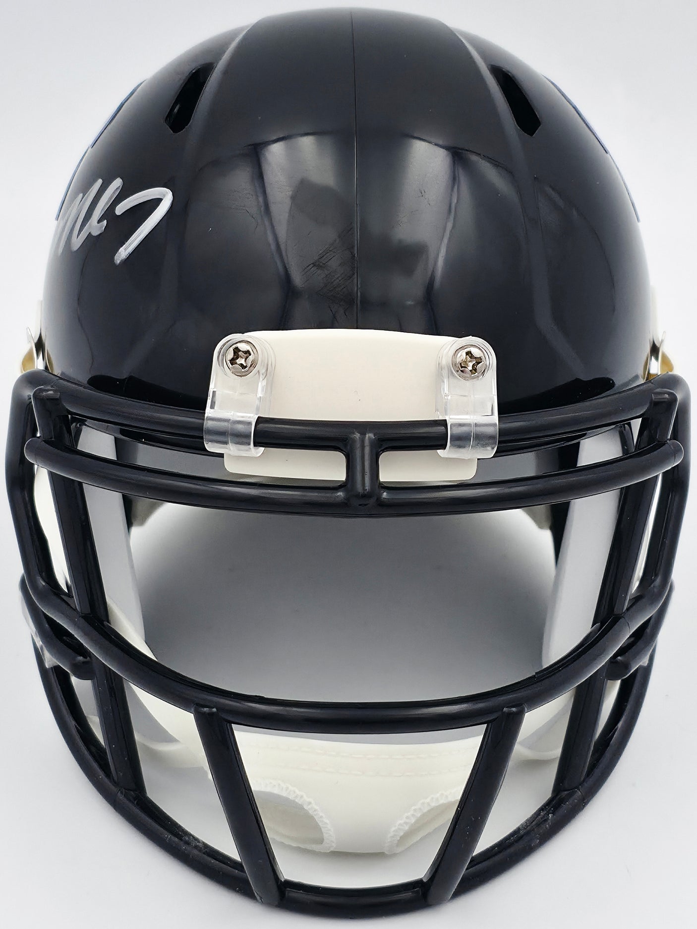Michael Vick Autographed Atlanta Falcons 1990-02 Throwback Black Speed Mini Helmet Beckett BAS Witness Stock #243635