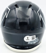Michael Vick Autographed Atlanta Falcons 1990-02 Throwback Black Speed Mini Helmet Beckett BAS Witness Stock #243635
