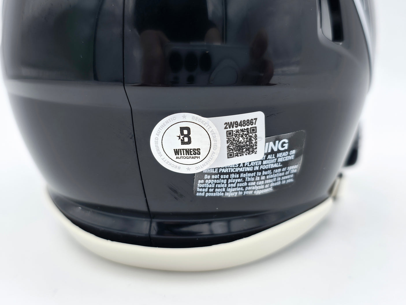 Michael Vick Autographed Atlanta Falcons 1990-02 Throwback Black Speed Mini Helmet Beckett BAS Witness Stock #243635