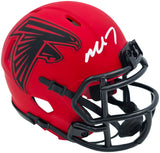 Michael Vick Autographed Atlanta Falcons Rave Red Speed Mini Helmet Beckett BAS Witness Stock #243636