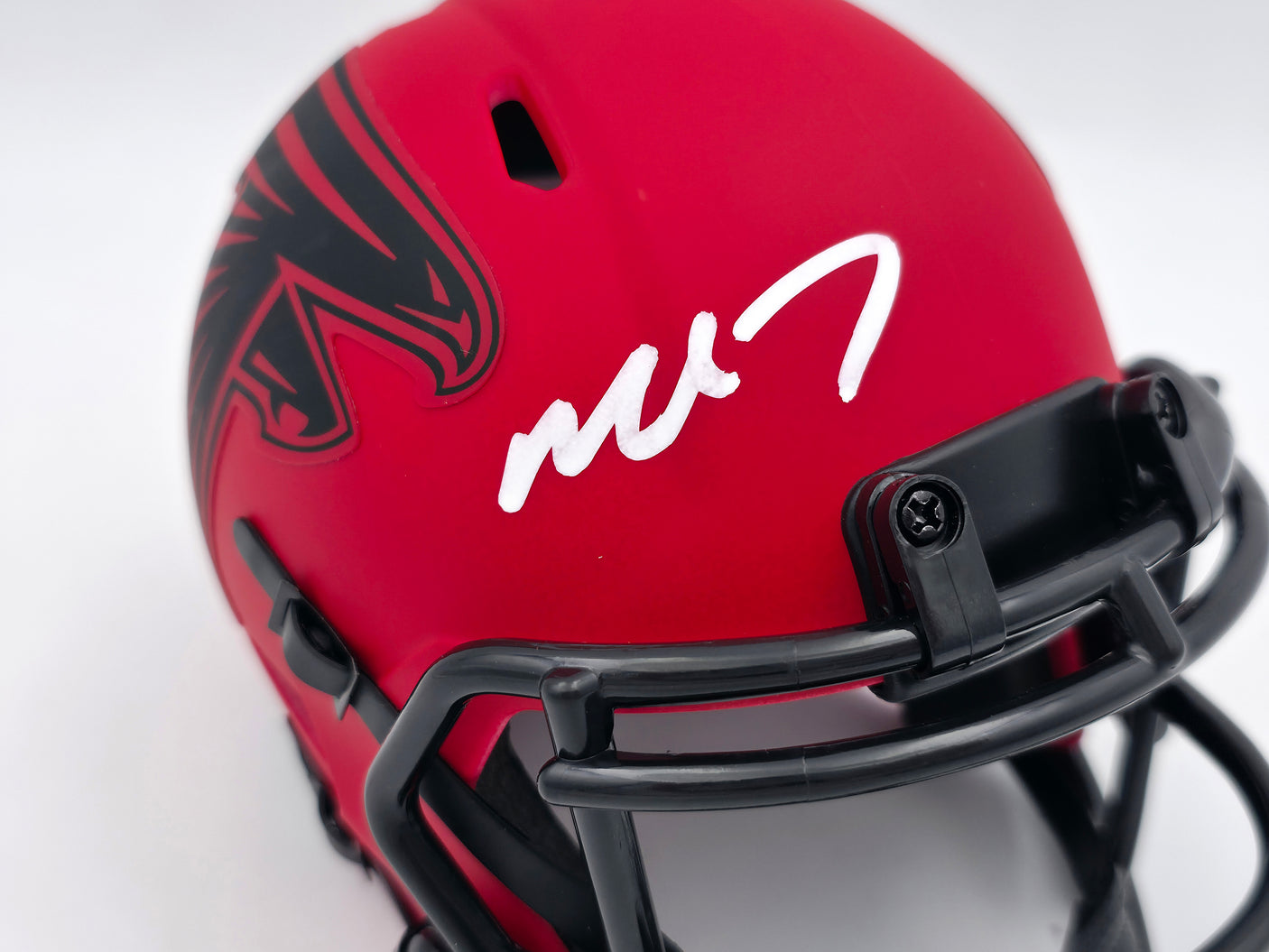 Michael Vick Autographed Atlanta Falcons Rave Red Speed Mini Helmet Beckett BAS Witness Stock #243636