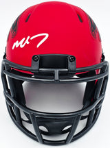 Michael Vick Autographed Atlanta Falcons Rave Red Speed Mini Helmet Beckett BAS Witness Stock #243636