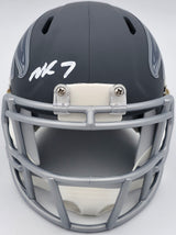 Michael Vick Autographed Atlanta Falcons Slate Gray Speed Mini Helmet Beckett BAS Witness Stock #243637