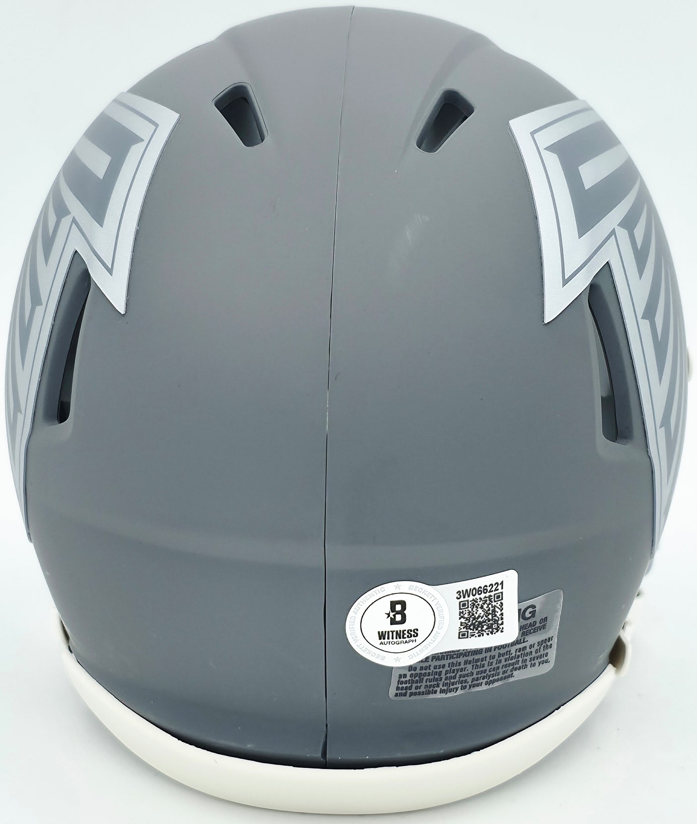 Michael Vick Autographed Atlanta Falcons Slate Gray Speed Mini Helmet Beckett BAS Witness Stock #243637