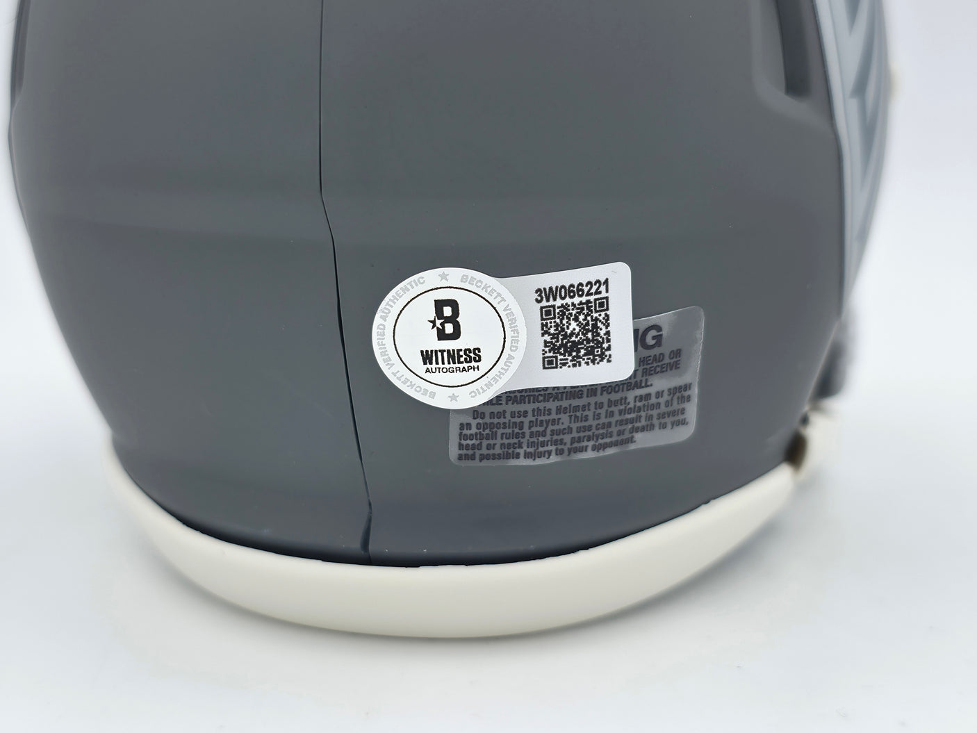 Michael Vick Autographed Atlanta Falcons Slate Gray Speed Mini Helmet Beckett BAS Witness Stock #243637