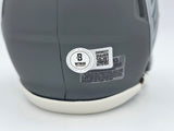 Michael Vick Autographed Atlanta Falcons Slate Gray Speed Mini Helmet Beckett BAS Witness Stock #243637