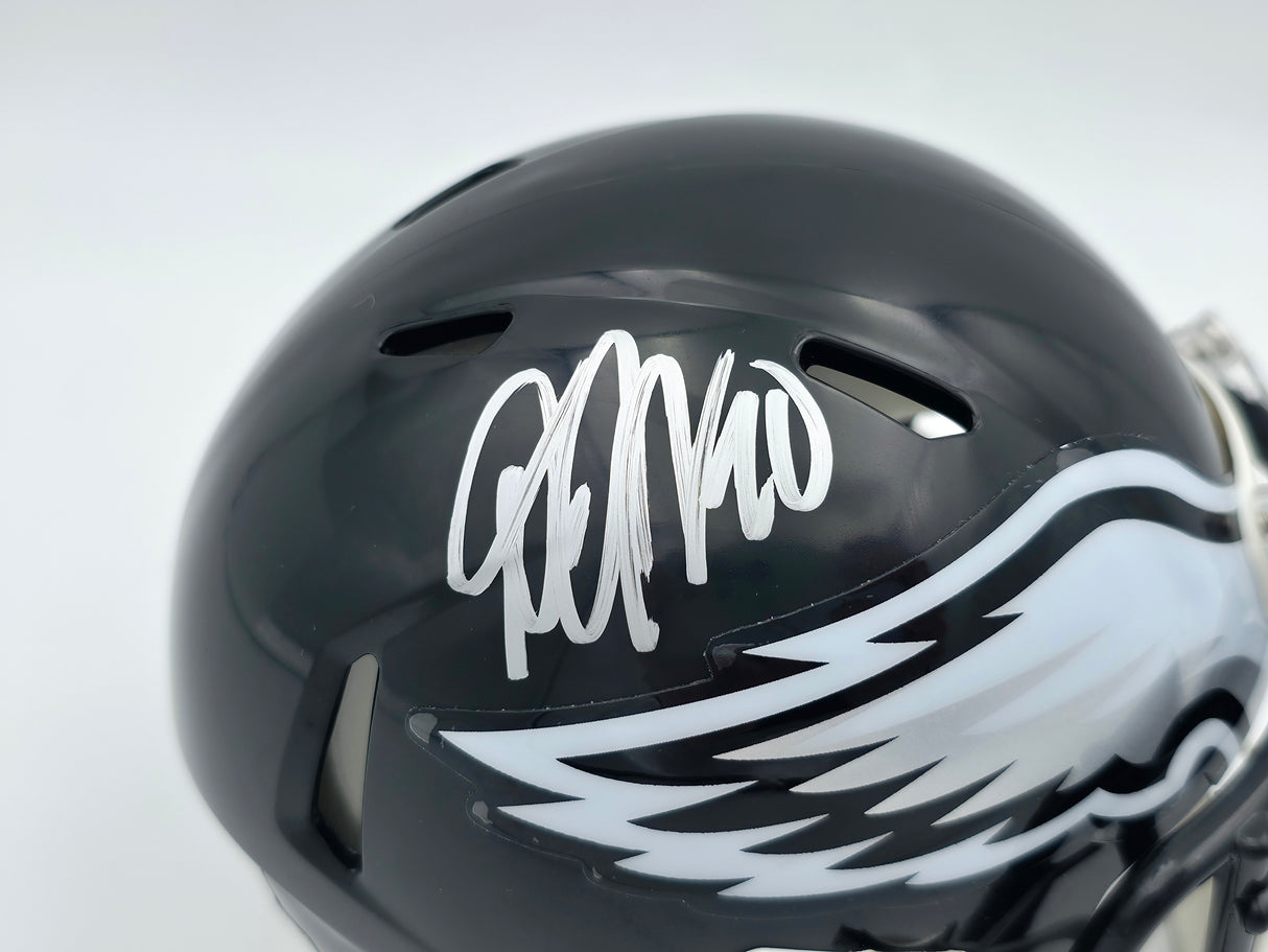 DeSean Jackson Autographed Philadelphia Eagles 2022 Alternate Black Speed Mini Helmet Beckett BAS Witness Stock #243642