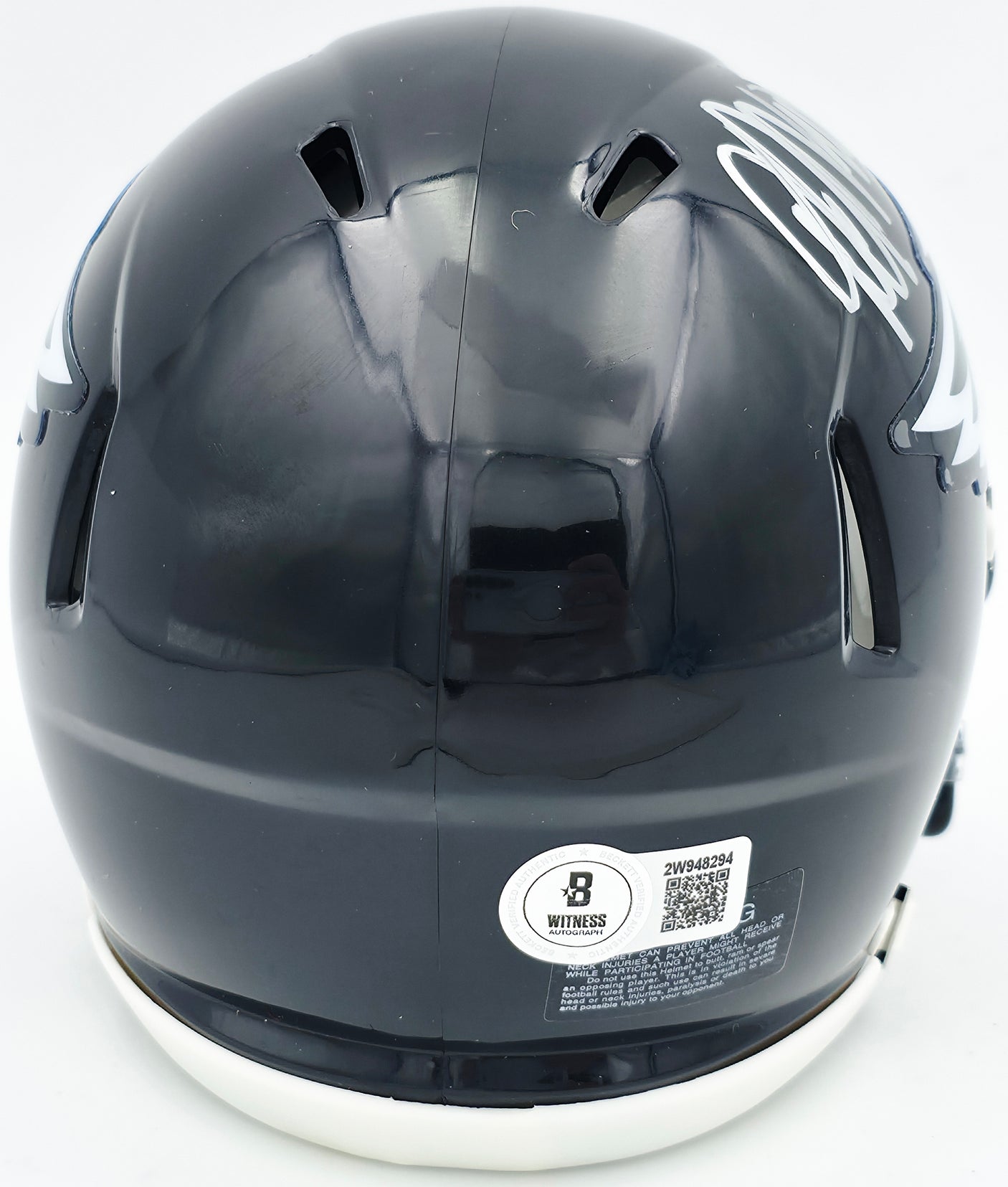 DeSean Jackson Autographed Philadelphia Eagles 2022 Alternate Black Speed Mini Helmet Beckett BAS Witness Stock #243642