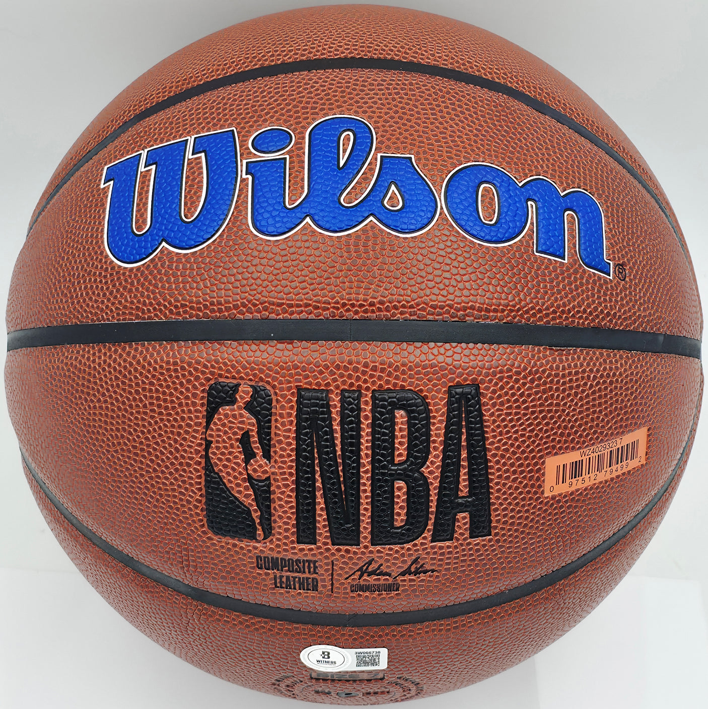 Allen Iverson Autographed Composite Leather Philadelphia 76ers Logo Basketball Beckett BAS Witness Stock #243643