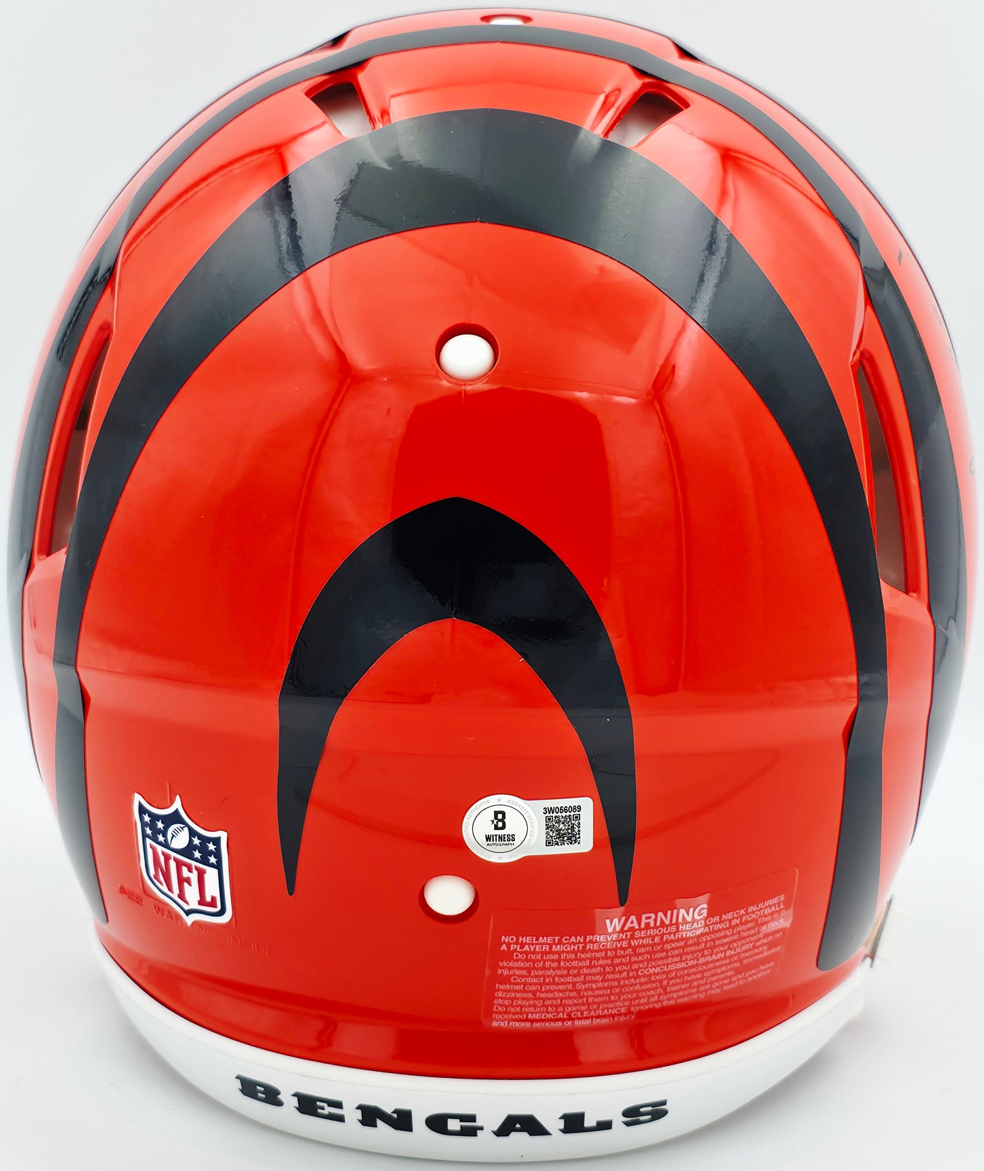 Ja'Marr Chase Autographed Cincinnati Bengals Orange Full Size Authentic Speed Helmet Beckett BAS Witness Stock #243654