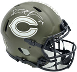Devin Hester Autographed Chicago Bears Army Green Salute To Service Full Size Authentic Speed Helmet Beckett BAS QR Stock #243658