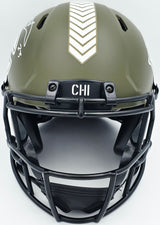 Devin Hester Autographed Chicago Bears Army Green Salute To Service Full Size Authentic Speed Helmet Beckett BAS QR Stock #243658