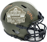 Devin Hester Autographed Chicago Bears Army Green Salute To Service Full Size Authentic Speed Hall of Fame HOF Logo Helmet Beckett BAS QR Stock #243659