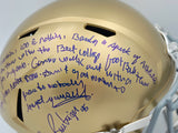 Rudy Ruettiger Autographed Notre Dame Fighting Irish Gold Full Size Replica Speed Helmet Full Movie Speech Beckett BAS Witness Stock #243661