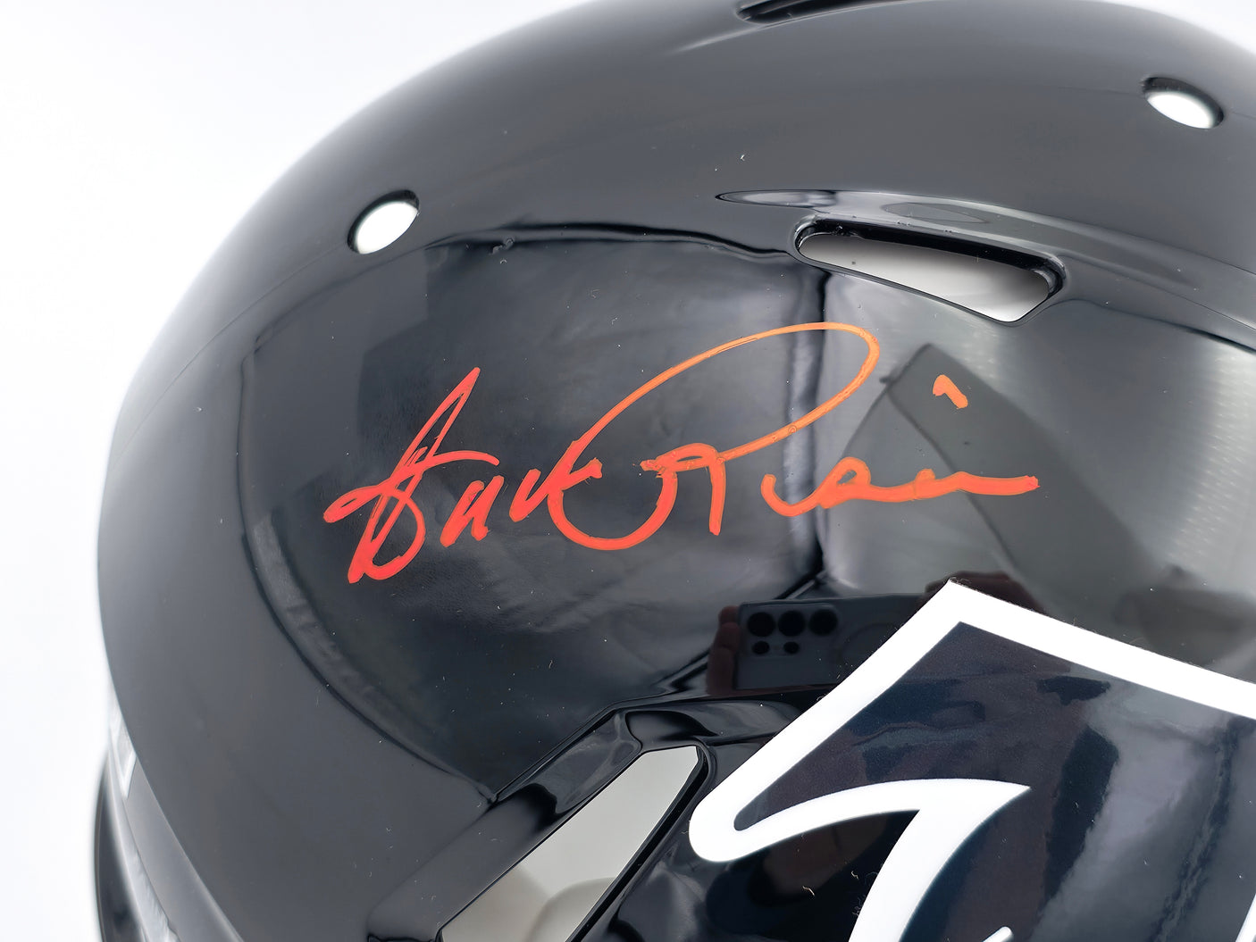 Andre Rison Autographed Atlanta Falcons 1990-02 Throwback Black Full Size Authentic Speed Helmet "I Was A Bad MF" Beckett BAS Witness Stock #243655