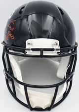Andre Rison Autographed Atlanta Falcons 1990-02 Throwback Black Full Size Authentic Speed Helmet "I Was A Bad MF" Beckett BAS Witness Stock #243655