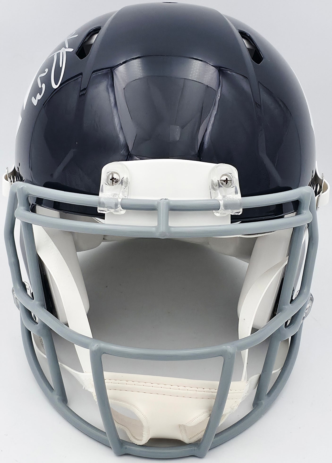 Devin Hester Autographed Chicago Bears 1960's Classic Dark Blue Full Size Authentic Speed Helmet Beckett BAS QR Stock #243657