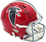 Andre Rison Autographed Atlanta Falcons 1966-69 Throwback Red Full Size Authentic Speed Helmet "Bad Moon, Showtime" Beckett BAS Witness Stock #243656