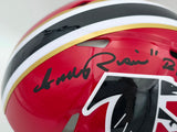 Andre Rison Autographed Atlanta Falcons 1966-69 Throwback Red Full Size Authentic Speed Helmet "Bad Moon, Showtime" Beckett BAS Witness Stock #243656