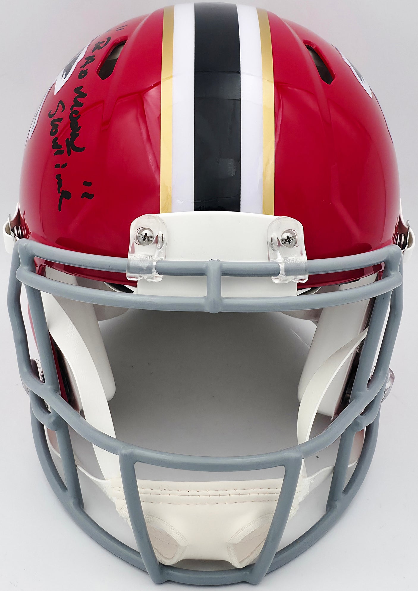 Andre Rison Autographed Atlanta Falcons 1966-69 Throwback Red Full Size Authentic Speed Helmet "Bad Moon, Showtime" Beckett BAS Witness Stock #243656