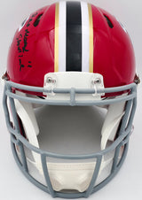 Andre Rison Autographed Atlanta Falcons 1966-69 Throwback Red Full Size Authentic Speed Helmet "Bad Moon, Showtime" Beckett BAS Witness Stock #243656