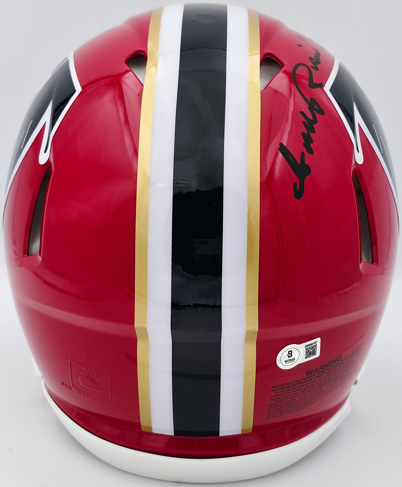 Andre Rison Autographed Atlanta Falcons 1966-69 Throwback Red Full Size Authentic Speed Helmet "Bad Moon, Showtime" Beckett BAS Witness Stock #243656