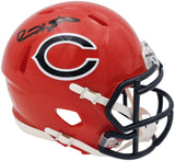Devin Hester Autographed Chicago Bears 2022 Alternate Orange Speed Mini Helmet Beckett BAS Witness Stock #244040