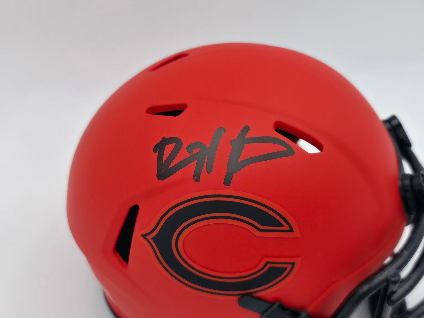 Devin Hester Autographed Chicago Bears Rave Orange Speed Mini Helmet Beckett BAS Witness Stock #244041
