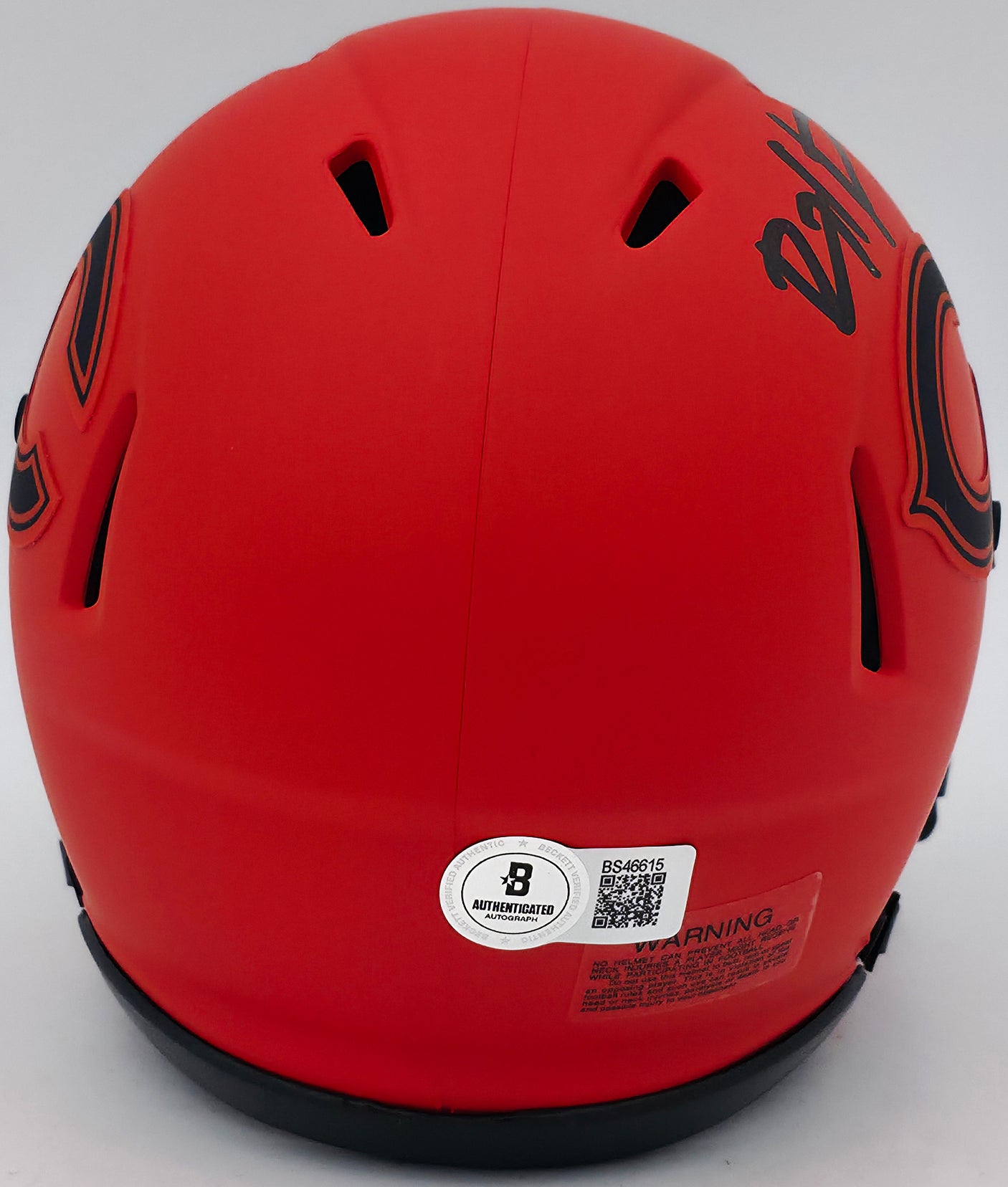 Devin Hester Autographed Chicago Bears Rave Orange Speed Mini Helmet Beckett BAS Witness Stock #244041