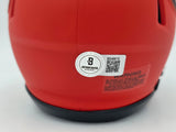 Devin Hester Autographed Chicago Bears Rave Orange Speed Mini Helmet Beckett BAS Witness Stock #244041