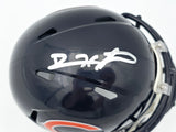Devin Hester Autographed Chicago Bears Blue Speed Mini Helmet Beckett BAS Witness Stock #244042