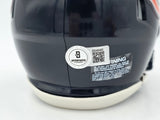 Devin Hester Autographed Chicago Bears Blue Speed Mini Helmet Beckett BAS Witness Stock #244042