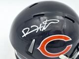 Devin Hester Autographed Chicago Bears Blue Speed Mini Helmet Beckett BAS Witness Stock #244043
