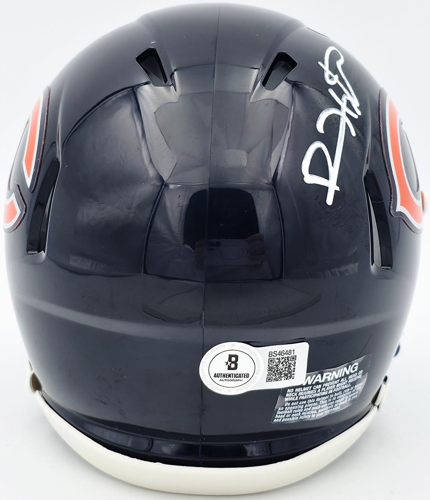 Devin Hester Autographed Chicago Bears Blue Speed Mini Helmet Beckett BAS Witness Stock #244043