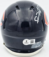 Devin Hester Autographed Chicago Bears Blue Speed Mini Helmet Beckett BAS Witness Stock #244043