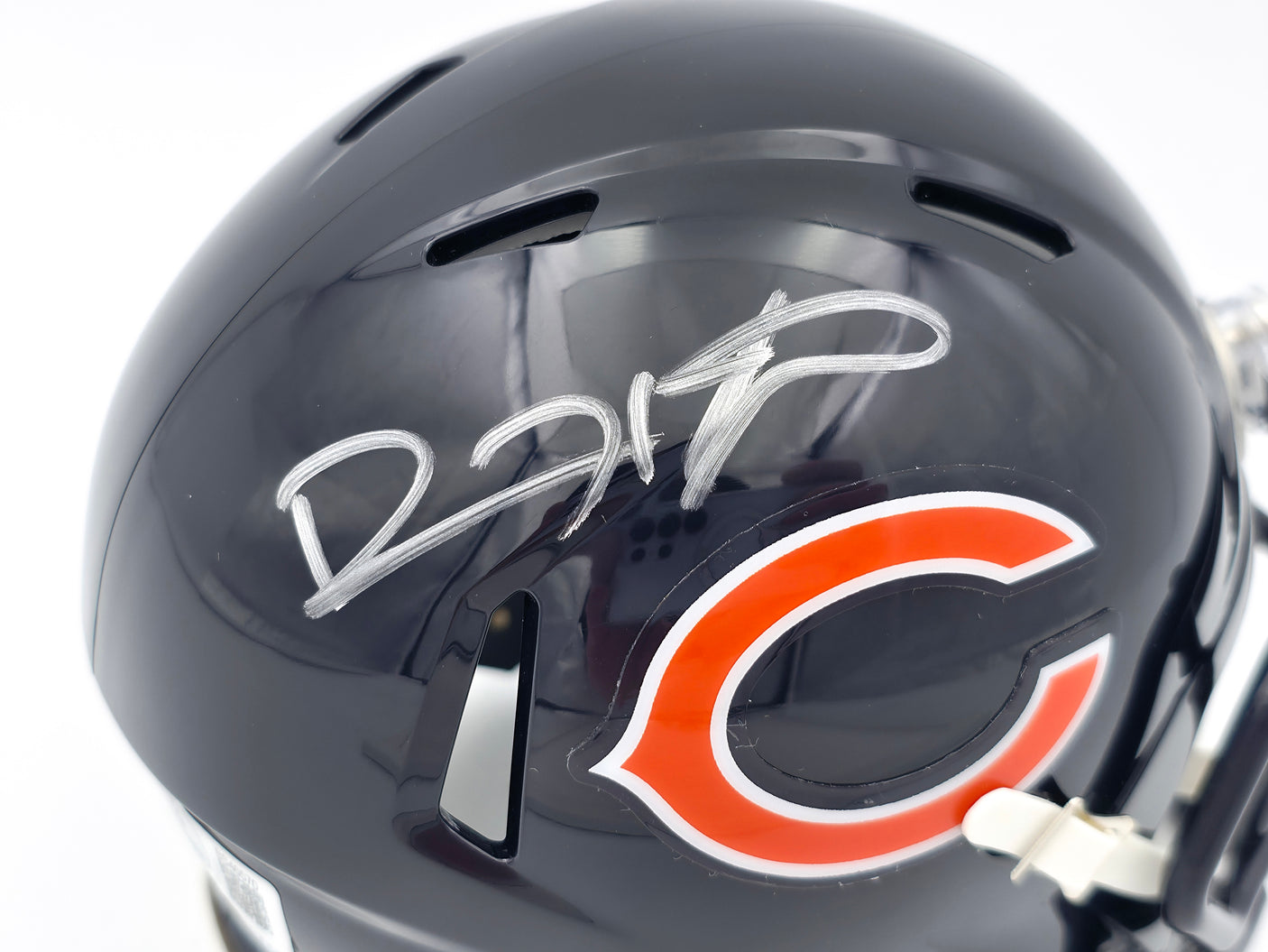 Devin Hester Autographed Chicago Bears Blue Speed Mini Helmet Beckett BAS Witness Stock #244044