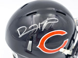 Devin Hester Autographed Chicago Bears Blue Speed Mini Helmet Beckett BAS Witness Stock #244044