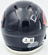 Devin Hester Autographed Chicago Bears Blue Speed Mini Helmet Beckett BAS Witness Stock #244044