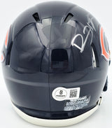 Devin Hester Autographed Chicago Bears Blue Speed Mini Helmet Beckett BAS Witness Stock #244044