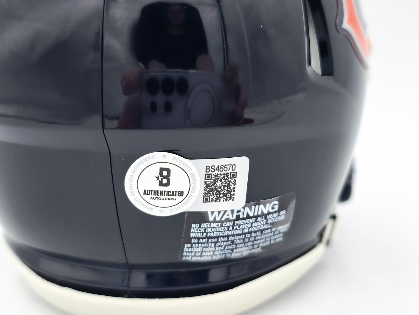 Devin Hester Autographed Chicago Bears Blue Speed Mini Helmet Beckett BAS Witness Stock #244044