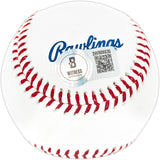 Sammy Sosa Autographed Official Hall of Fame HOF Logo Baseball Chicago Cubs Beckett BAS Witness Stock #244048